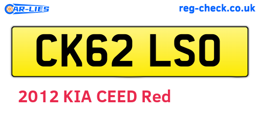 CK62LSO are the vehicle registration plates.