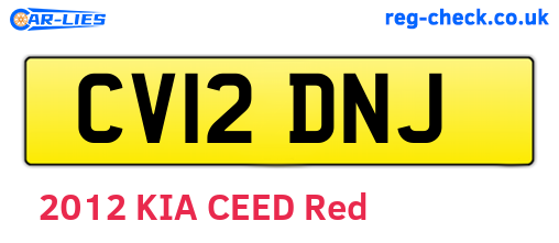 CV12DNJ are the vehicle registration plates.