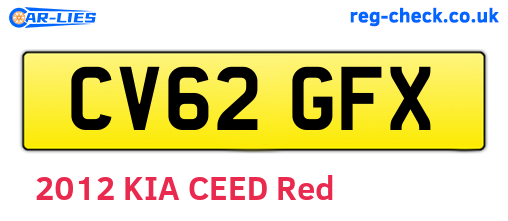 CV62GFX are the vehicle registration plates.