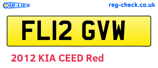 FL12GVW are the vehicle registration plates.