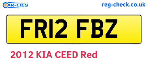 FR12FBZ are the vehicle registration plates.