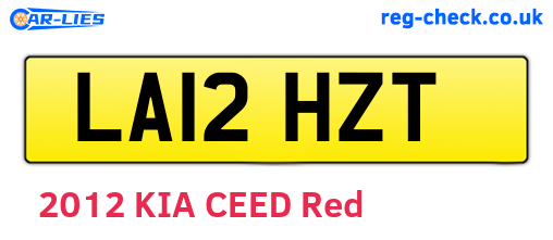 LA12HZT are the vehicle registration plates.