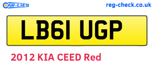 LB61UGP are the vehicle registration plates.