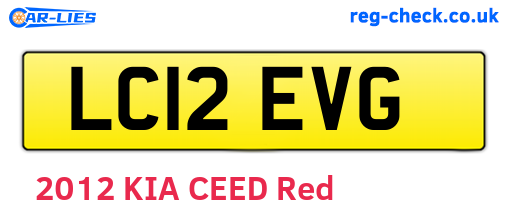 LC12EVG are the vehicle registration plates.