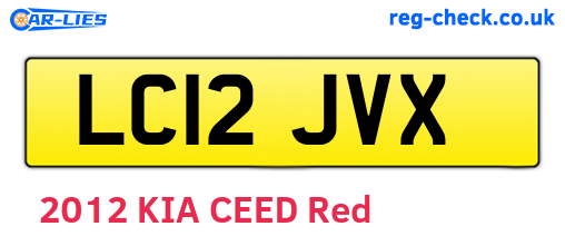 LC12JVX are the vehicle registration plates.