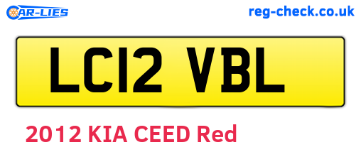LC12VBL are the vehicle registration plates.