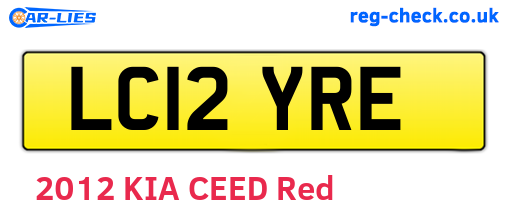 LC12YRE are the vehicle registration plates.
