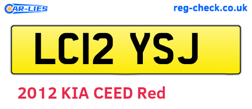 LC12YSJ are the vehicle registration plates.