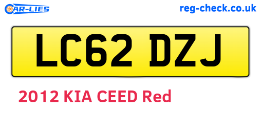 LC62DZJ are the vehicle registration plates.