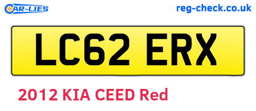 LC62ERX are the vehicle registration plates.
