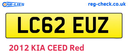 LC62EUZ are the vehicle registration plates.