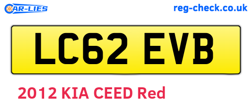 LC62EVB are the vehicle registration plates.