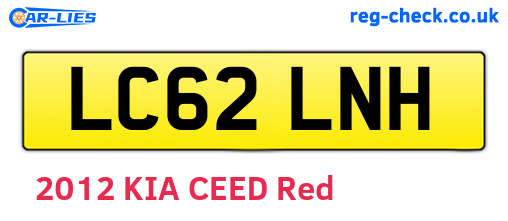 LC62LNH are the vehicle registration plates.