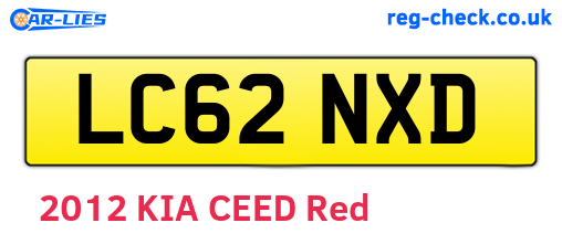 LC62NXD are the vehicle registration plates.