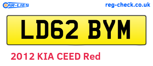 LD62BYM are the vehicle registration plates.