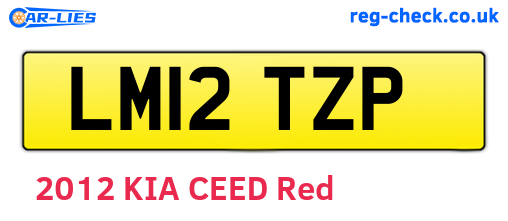 LM12TZP are the vehicle registration plates.