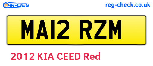 MA12RZM are the vehicle registration plates.