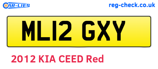 ML12GXY are the vehicle registration plates.