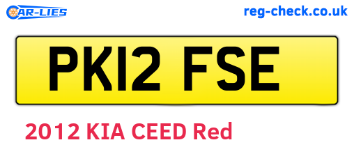 PK12FSE are the vehicle registration plates.