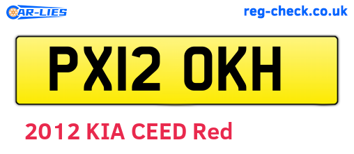 PX12OKH are the vehicle registration plates.