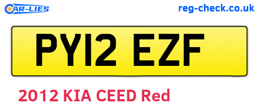 PY12EZF are the vehicle registration plates.