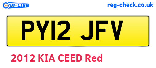 PY12JFV are the vehicle registration plates.