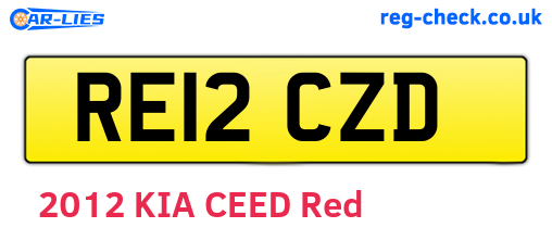RE12CZD are the vehicle registration plates.