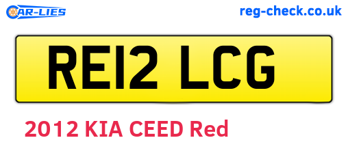 RE12LCG are the vehicle registration plates.