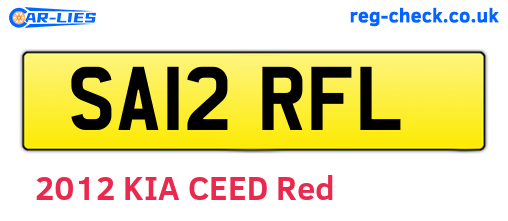 SA12RFL are the vehicle registration plates.