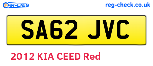 SA62JVC are the vehicle registration plates.