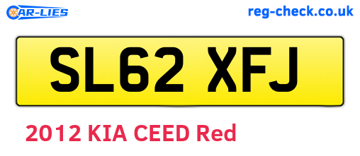 SL62XFJ are the vehicle registration plates.