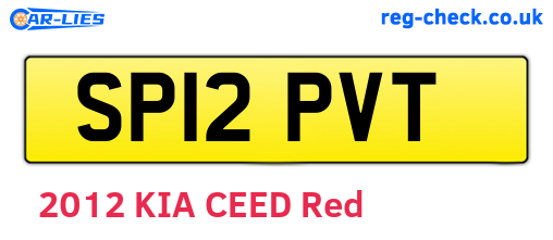 SP12PVT are the vehicle registration plates.