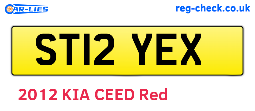ST12YEX are the vehicle registration plates.