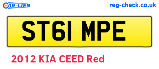 ST61MPE are the vehicle registration plates.