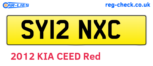 SY12NXC are the vehicle registration plates.