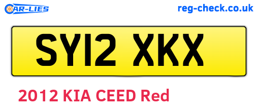 SY12XKX are the vehicle registration plates.