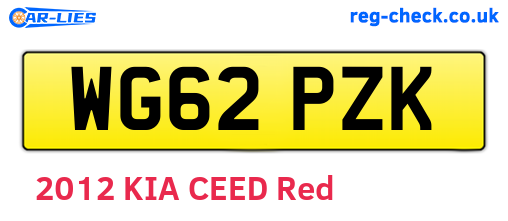 WG62PZK are the vehicle registration plates.