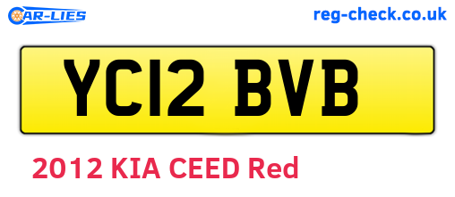 YC12BVB are the vehicle registration plates.