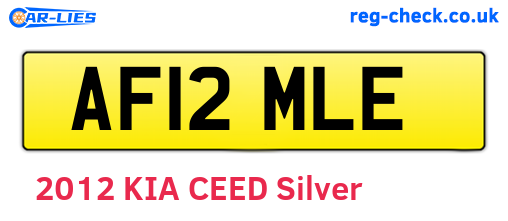 AF12MLE are the vehicle registration plates.