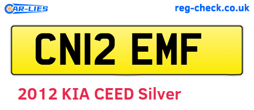CN12EMF are the vehicle registration plates.