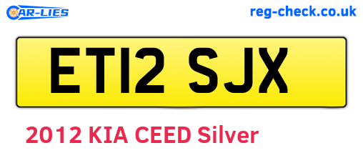 ET12SJX are the vehicle registration plates.