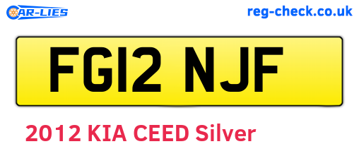 FG12NJF are the vehicle registration plates.