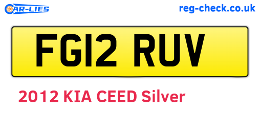 FG12RUV are the vehicle registration plates.