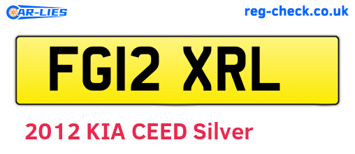 FG12XRL are the vehicle registration plates.