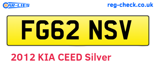 FG62NSV are the vehicle registration plates.