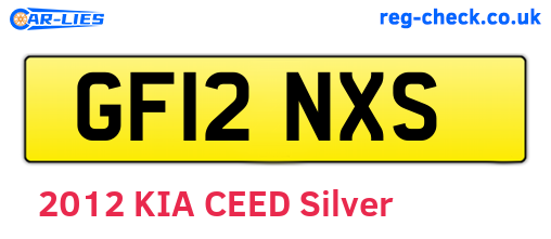 GF12NXS are the vehicle registration plates.