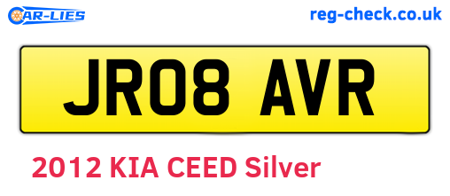 JR08AVR are the vehicle registration plates.