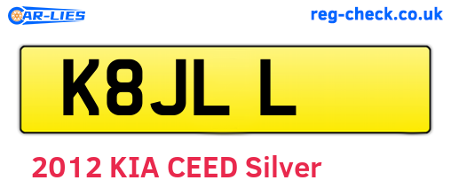 K8JLL are the vehicle registration plates.