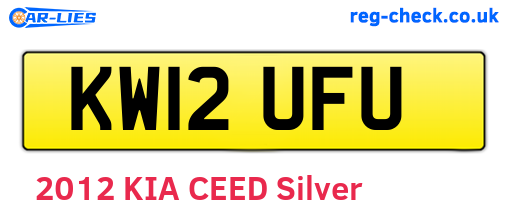 KW12UFU are the vehicle registration plates.
