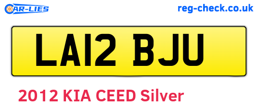 LA12BJU are the vehicle registration plates.